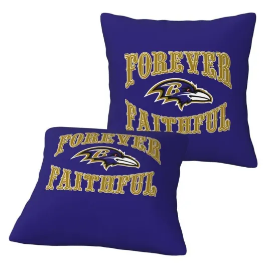Baltimore Ravens Forever Faithful Throw Pillow Cover Set