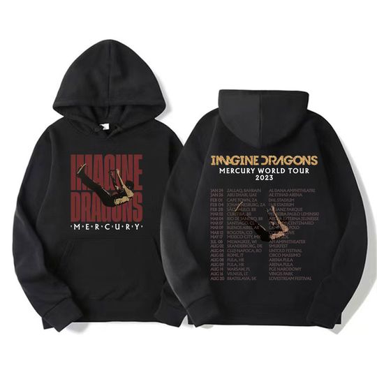 Discover Imagine Dragons Loom Tour Graphic Hoodie Men Women 90s Retro Hip Hop Fashion Oversized Sweatshirt Casual Fleece Pullover Hoodies