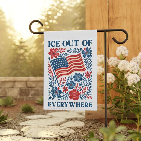 Discover Anti Ice Democratic Garden Flag, Patriotic Anti Trump Flag, Social Justice Decor