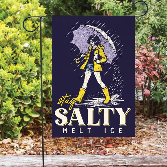 Discover Anti ICE Stay Salty Garden Flag, House Banner, Abolish ICE Garden Flag, No One Is Illegal Garden Flag, Resistance Activist Decor