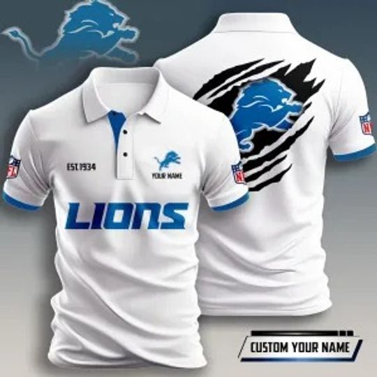 Discover Detroit Lions  Premium Men Polo Shirt