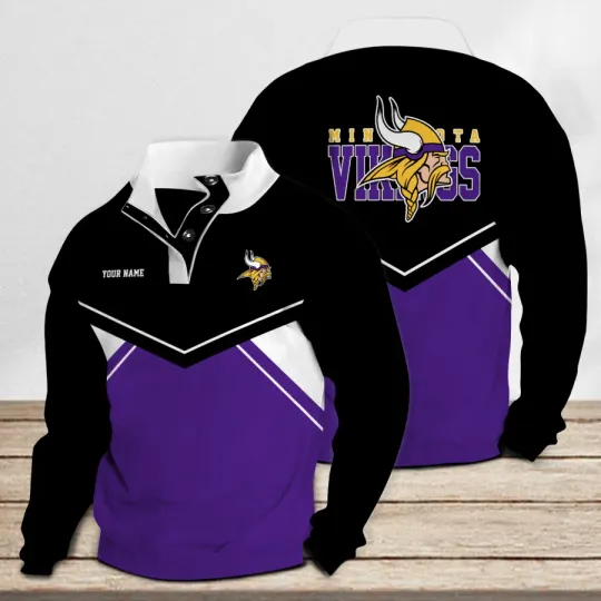 Minnesota Vikings Casual Stand Collar Sweatshirt