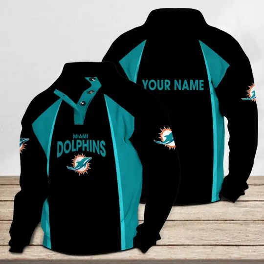 Miami Dolphins Casual Stand Collar Sweatshirt