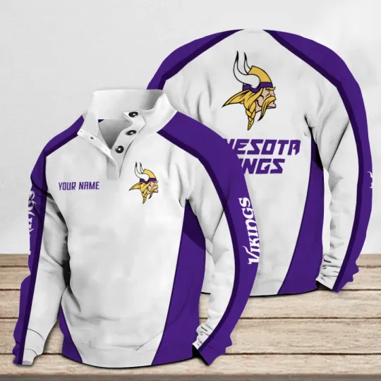 Minnesota Vikings Casual Stand Collar Sweatshirt