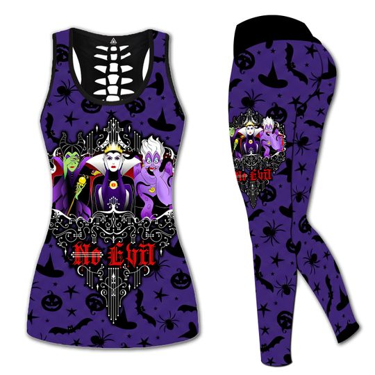 Maleficent Villains Hollow Tank Top Legging Set | Mother's Day Gift | Women's Day Gift