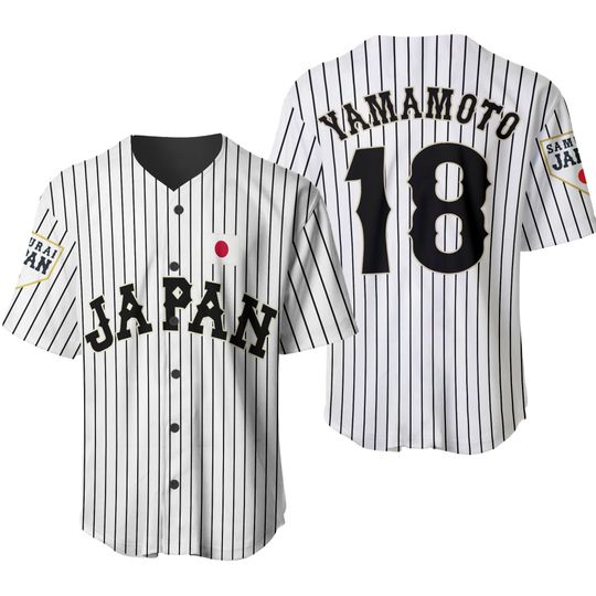 Hot Men Yamamoto #18 Team Japan Baseball Jersey S-5XL