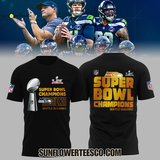 Discover Seattle Seahawks Super Bowl LX Champions 2026 3D T-Shirt
