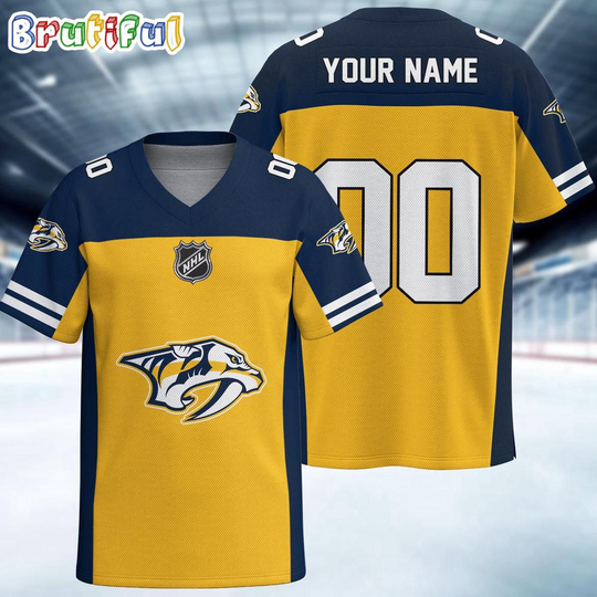 Discover NHL Nashville Predators Hockey Team Personalized Football Jersey