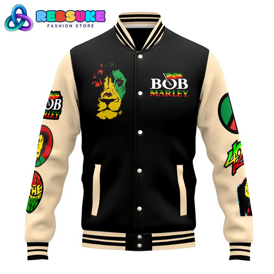 Bob Marley 80th Anniversary King Of Reggae Baseball Jacket