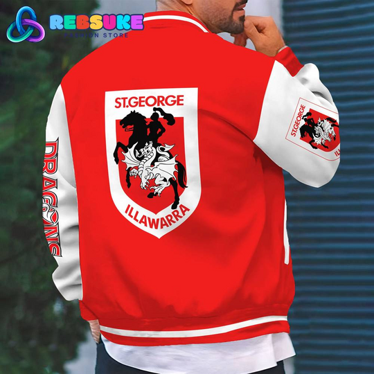 St. George Illawarra Dragons NRL Custom Name Baseball Jacket