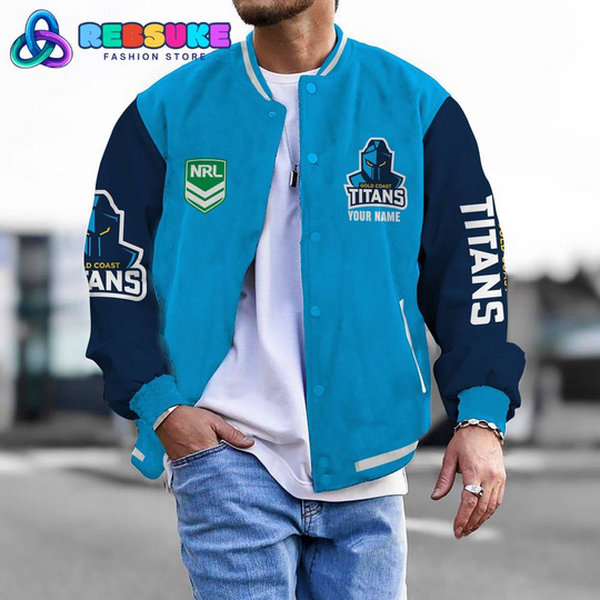 Discover Gold Coast Titans NRL Custom Name Baseball Jacket