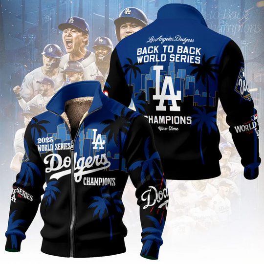 Los Angeles Dodgers Champions Fleece Jacket – World Series Back To Back