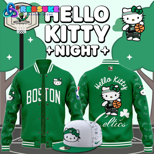 Boston Celtics x Hello Kitty Night Baseball Jacket