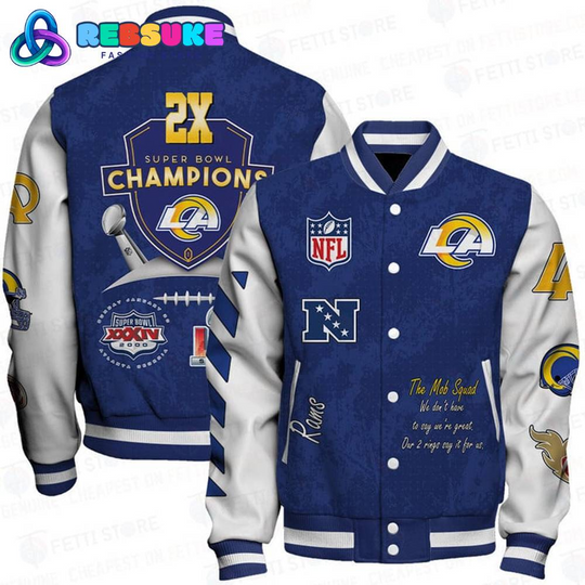 Discover Los Angeles Rams 2X Super Bowl Champions Baseball Jacket