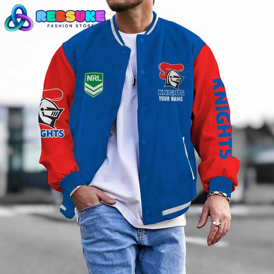 Discover Newcastle Knights NRL Custom Name Baseball Jacket