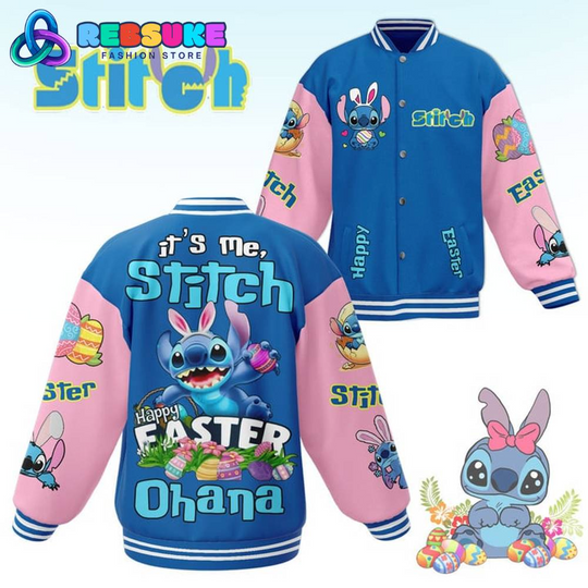 Discover Stitch Happy Easter Ohana Baseball Jacket