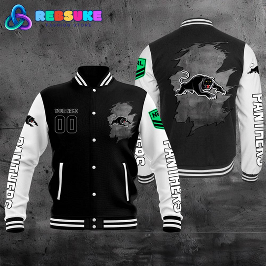 Discover Penrith Panthers NRL Personalized Baseball Jacket