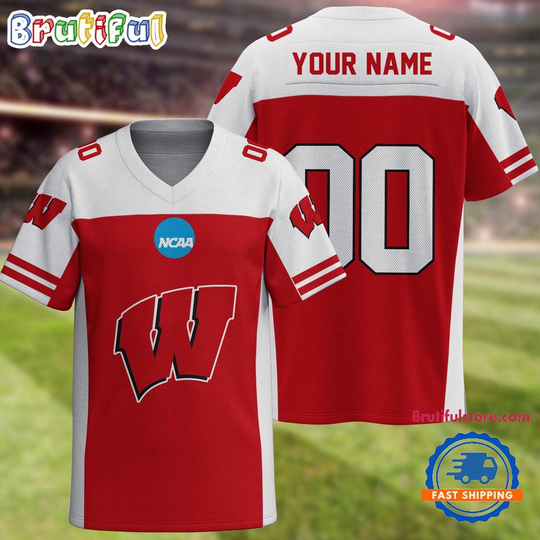 Discover NCAA Wisconsins Badge Sport Team New Season Personalized Football Jersey