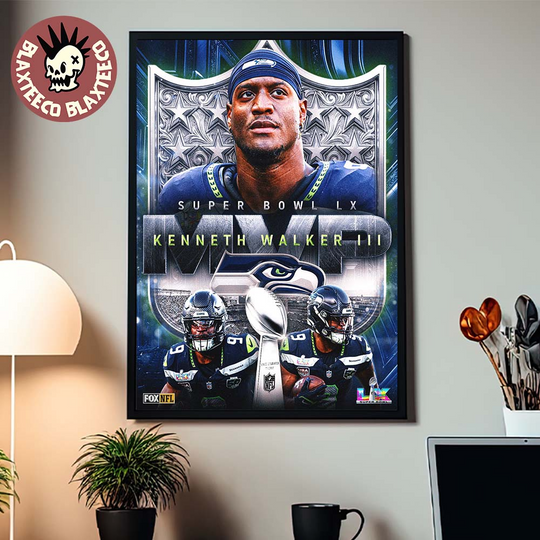 Discover Congrats Kenneth Walker III Seahawks Your Super Bowl LX MVP Poster