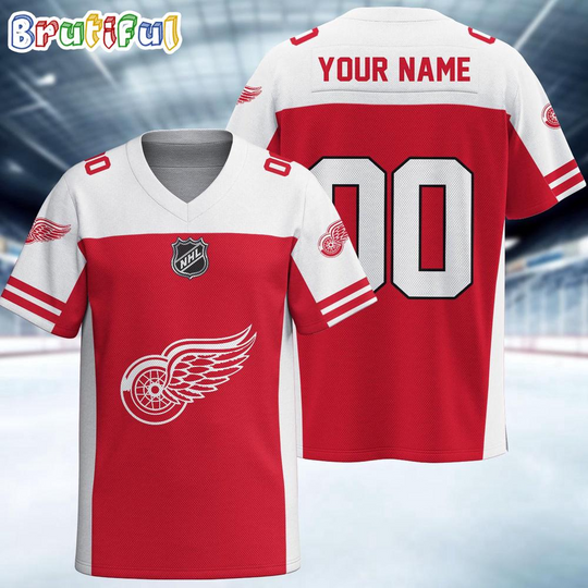 Discover NHL Detroit Red Wings Hockey Team Personalized Football Jersey