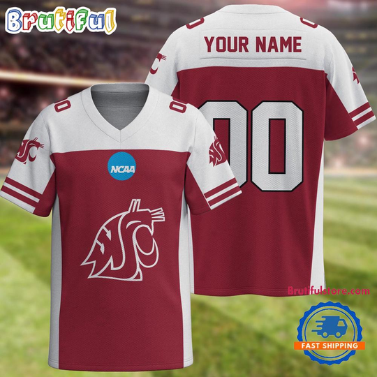 Discover NCAA Washington State Cougars Sport Team New Season Personalized Football Jersey