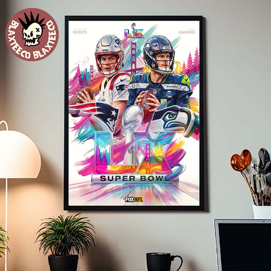 Discover Super Bowl LX 2026 Patriots vs Seahawks Poster - Premium Matte Vertical Poster