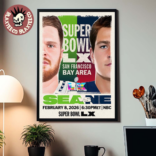 Discover Super Bowl LX 2026 San Francisco Bay Area Matchup Seahawks Vs Patriots Feb 8 2026 Home Decor Poster