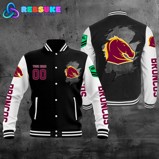 Brisbane Broncos NRL Personalized Baseball Jacket