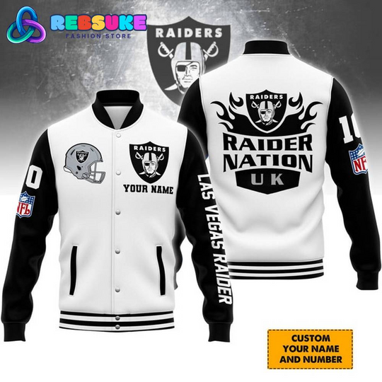 Las Vegas Raiders football Nation Customized Baseball Jacket