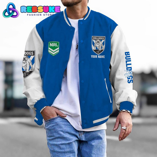 Discover Canterbury-Bankstown Bulldogs NRL Custom Name Baseball Jacket