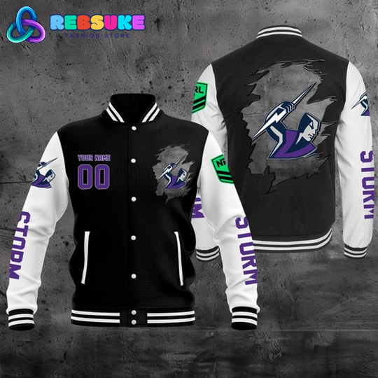 Discover Melbourne Storm NRL Personalized Baseball Jacket