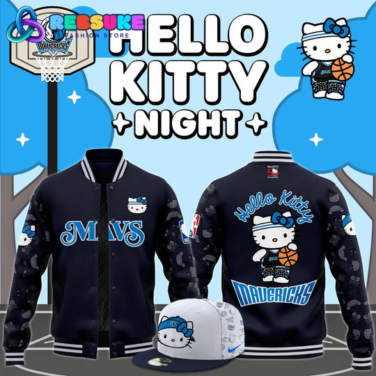 Dallas Mavericks x Hello Kitty Night Baseball Jacket