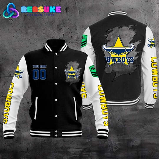Discover North Queensland Cowboys NRL Personalized Baseball Jacket