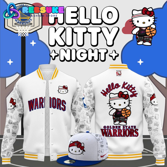 Golden State Warriors x Hello Kitty Night Baseball Jacket
