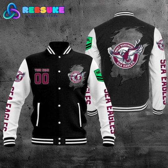 Discover Manly Warringah Sea Eagles NRL Personalized Baseball Jacket