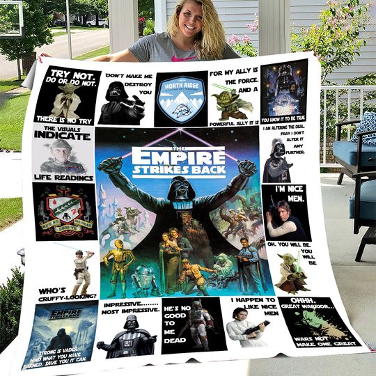 The Empire Strikes Back Blanket, Star Wars Movies Fleece, Sherpa Blanket