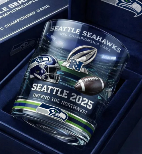 Seattle Seahawks NFC Championship Game Defend The Northwest 2025 Whiskey Glass