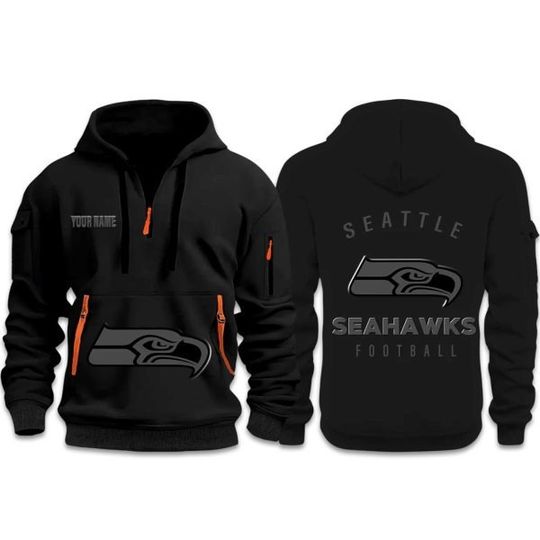 Seahawks Back In Black 2026 Quarter Zip Hoodie