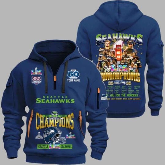 Seahawks Bowl Champions 25-26 Quarter Zip Hoodie