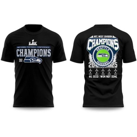 Seahawks NFC West Division Champions 2025 Won Not Done Shirt