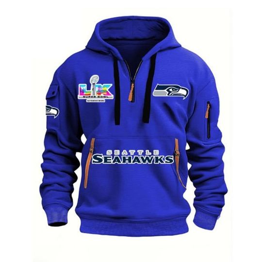 Seahawks Super Bowl LX Quarter Zip Hoodie