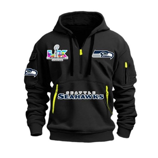 Seahawks Super Bowl LX Quarter Zip Hoodie