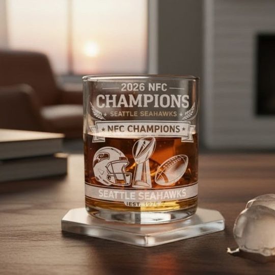 Seattle Seahawks football 2026 Super Bowl Whiskey Glass