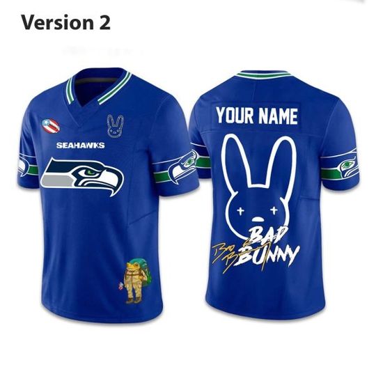 Discover Seattle Seahawks x Bad Bunny Bowl LX Jersey