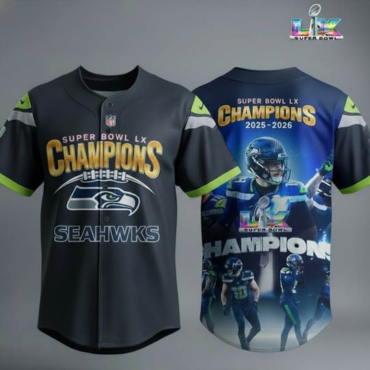 Seattle Seahawks Super Bowl Champions 2026 Baseball Jersey