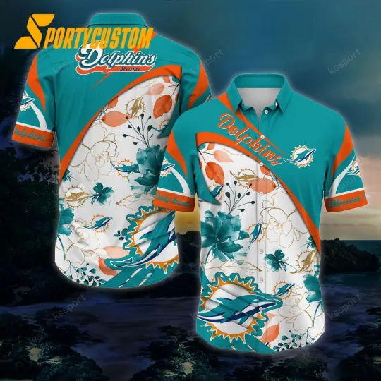 Discover Miami Football Dolphinss Team Hawaiian Shirt Button Down Unisex Adults S-5XL