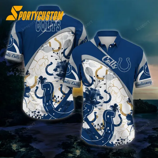 Discover Indianapolis Football Coltss Team Hawaiian Shirt Button Down Unisex Adults S-5XL