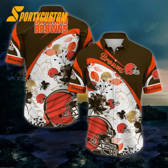 Discover Cleveland Football Brownss Team Hawaiian Shirt Button Down Unisex Adults S-5XL