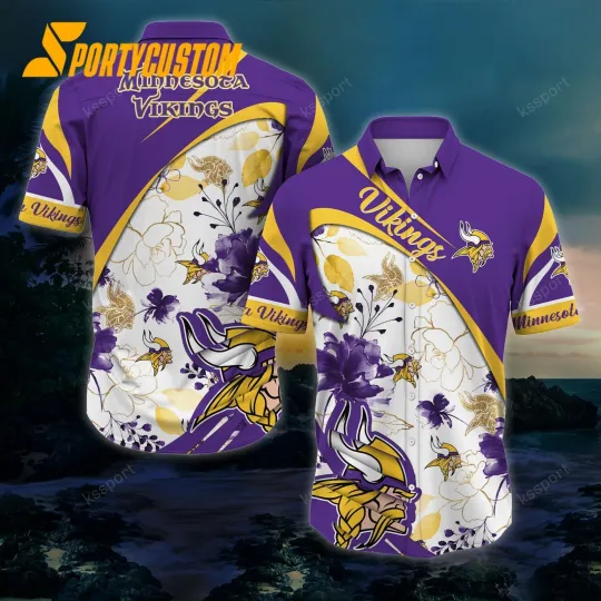 Discover Minnesota Football Vikingss Team Hawaiian Shirt Button Down