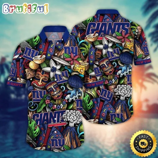 Discover New York Football NY Giantss Team Hawaiian Shirt Button Down